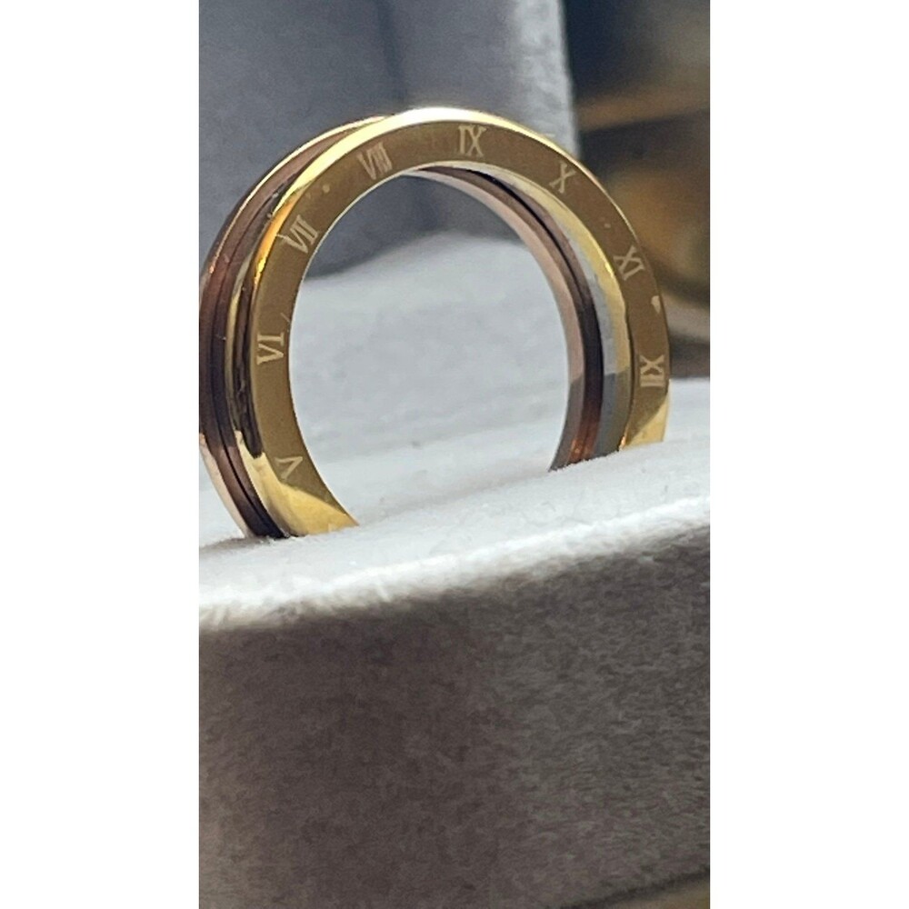 Gold & Silver thick band Mens wedding ring - Picture 5 of 6